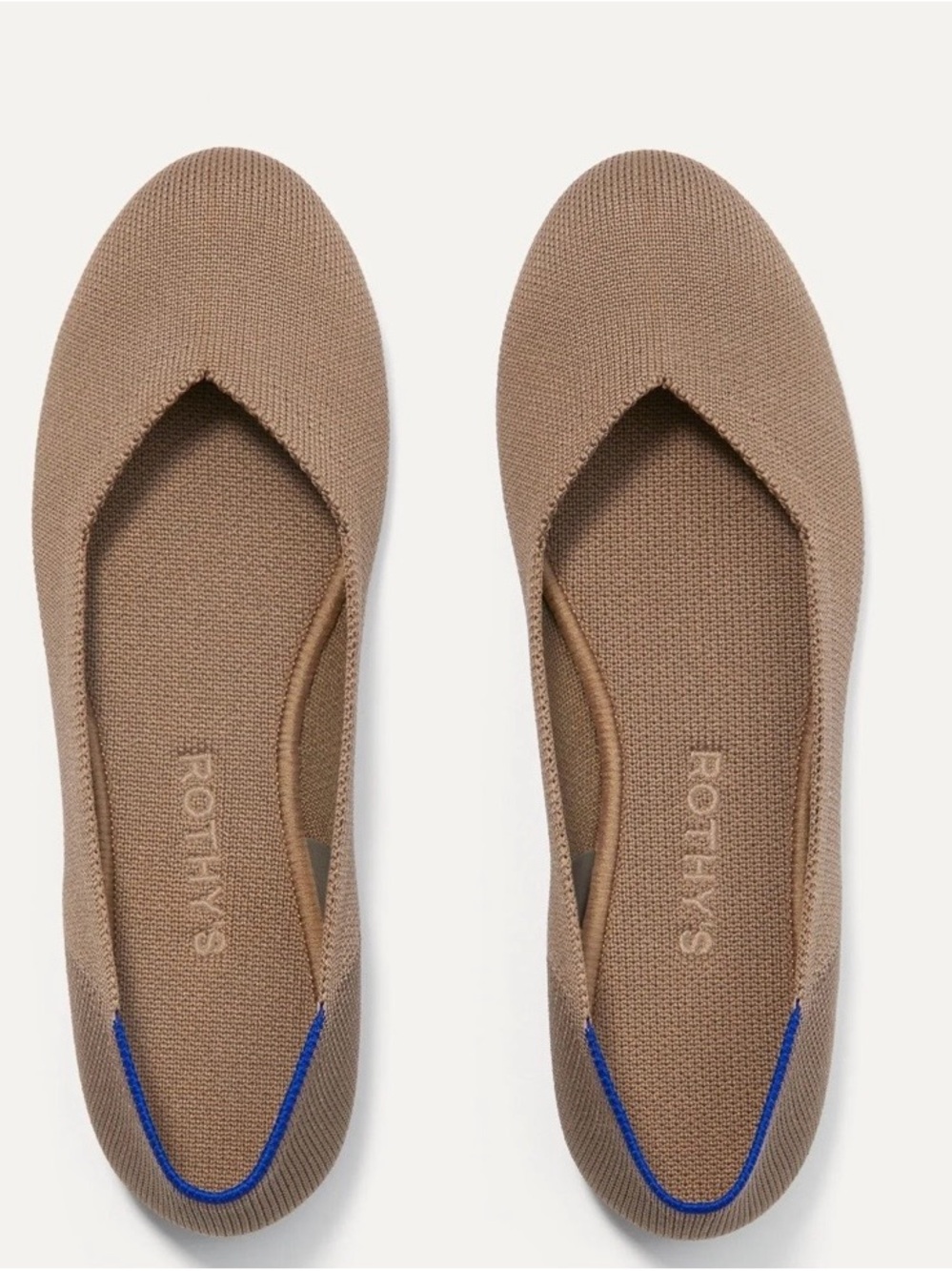 Rothy's Women's The Point washable Flats Knit Tan Portobello Sz 7.5
